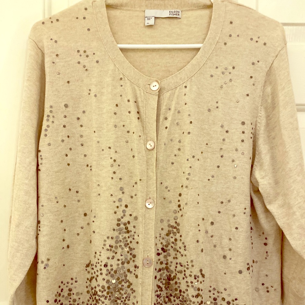 Eileen Fisher Cashmere Cotton Cardigan Sweater